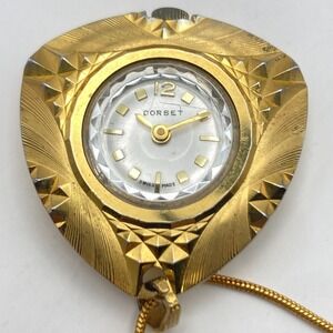 Vintage Dorset Necklace Pendant Watch Gold Tone Swiss Made MCM Manual Wind Up
